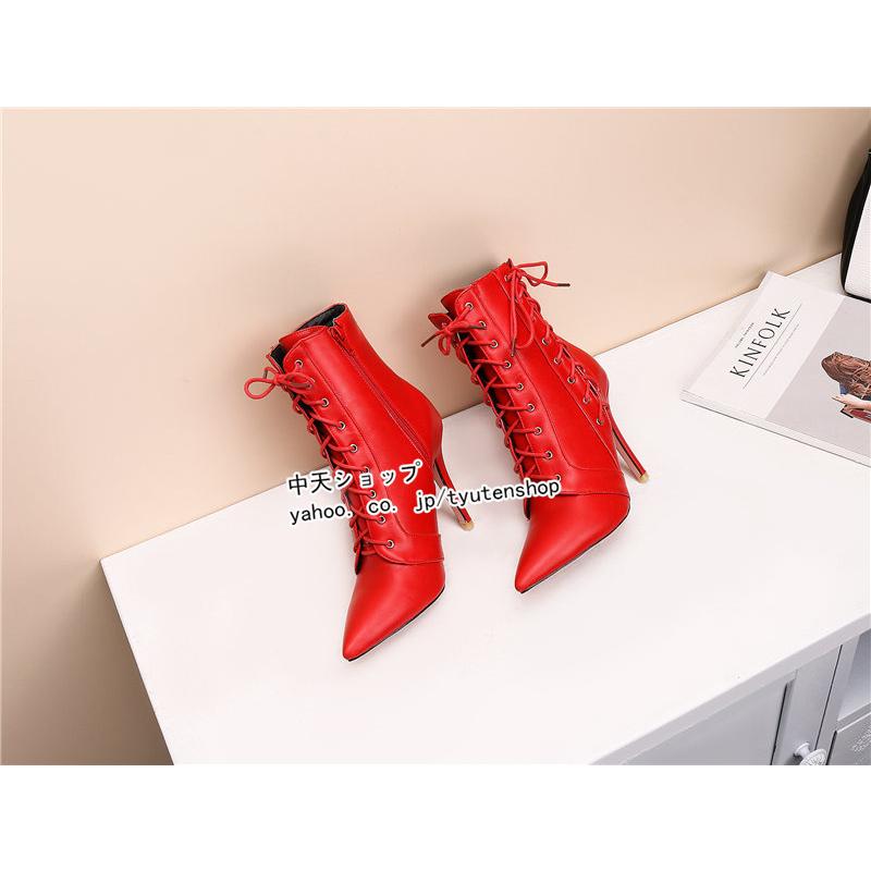 ショートブーツ ハイヒールブーツ レディース 30代40代 ピンヒール