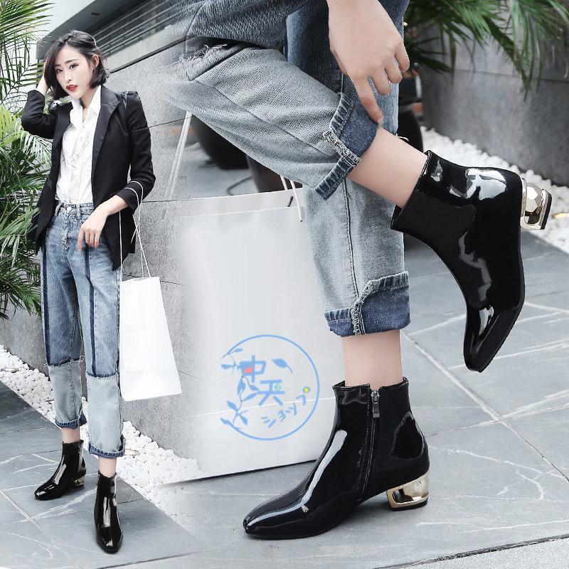 ブーティー歩きやすいパンプスブーツ内ボア ショートブーツ太ヒール