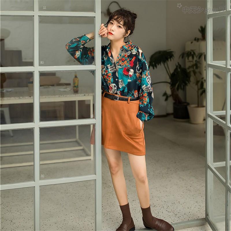 シャツ レディース レトロ系 ブラウス 長袖 カジュアル トップス ゆったりシャツ 新作 きれいめ 折り襟 着痩せ 上品 代30代40代 七五三 二次会 S M L Cly 中天ショップ 通販 Yahoo ショッピング