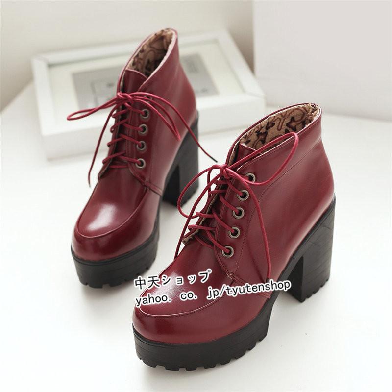 ショートブーツ 痛くない 太めヒール ブーツ レディース 大きいサイズ