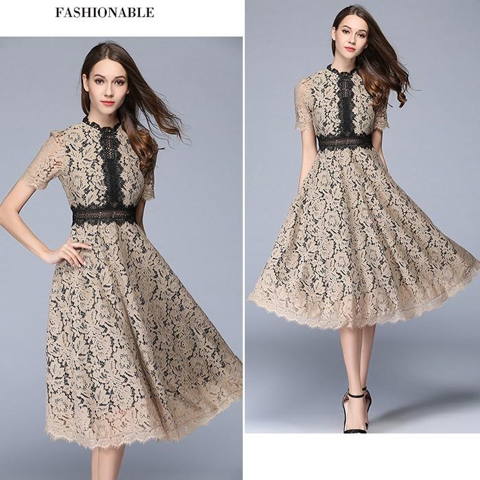 レースワンピースレディース半袖レースドレスフォーマル