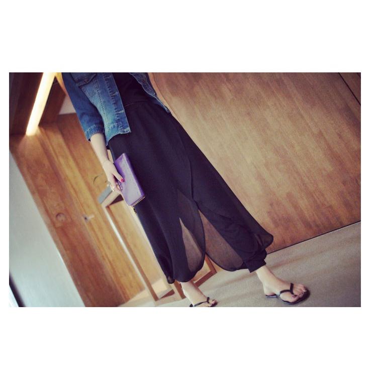 SakoプリーツパンツL　黒　サルエル　ワイド サルエルパンツ 袴パンツ 男女兼用 ワイドパンツ ゆったり ウエスト