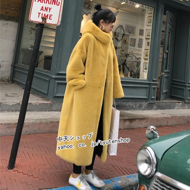 ボアコート フェイクファー レディース ロングコート アウター フード