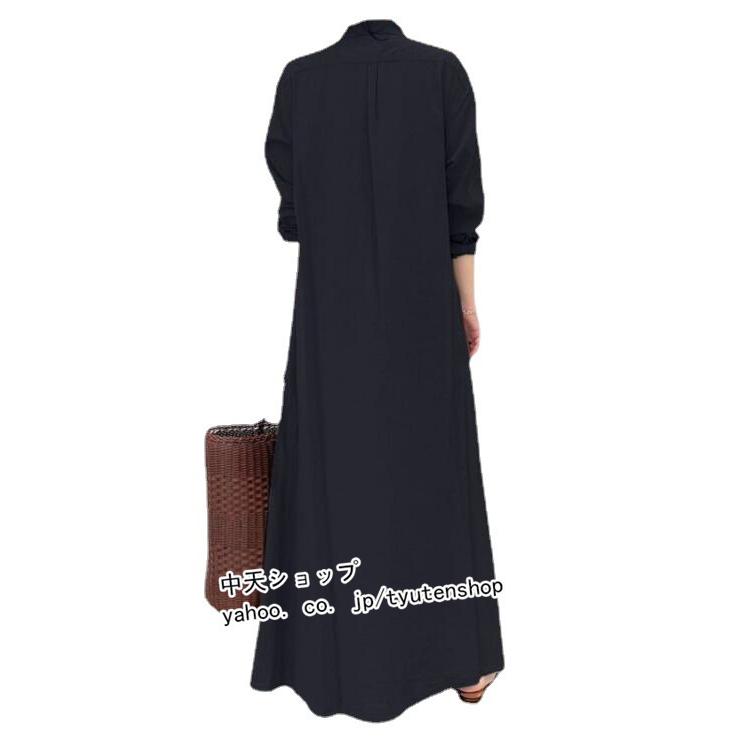 シャツワンピース ワンピース レディース ロング丈 シャツワンピ 40代