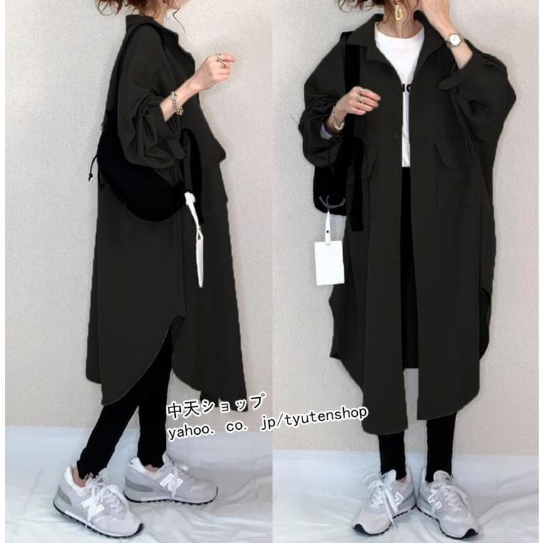 シャツワンピース レディース ゆったり 長袖シャツワンピース 40代