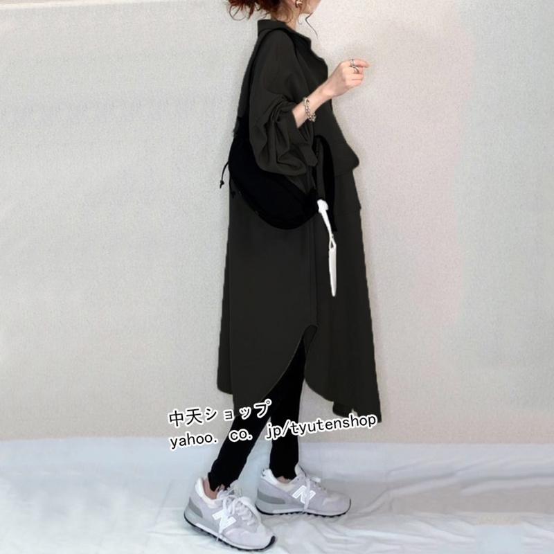 シャツワンピース レディース ゆったり 長袖シャツワンピース 40代