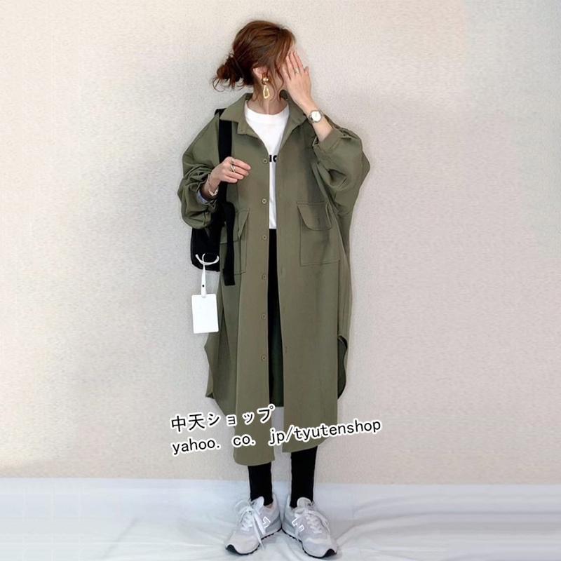 シャツワンピース レディース ゆったり 長袖シャツワンピース 40代