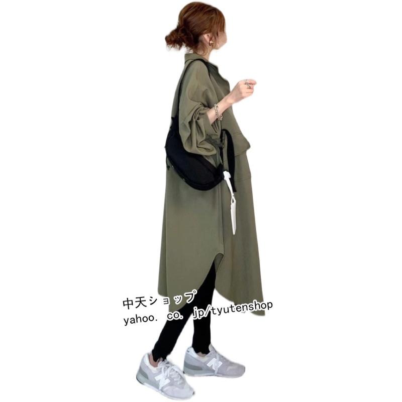 シャツワンピース レディース ゆったり 長袖シャツワンピース 40代