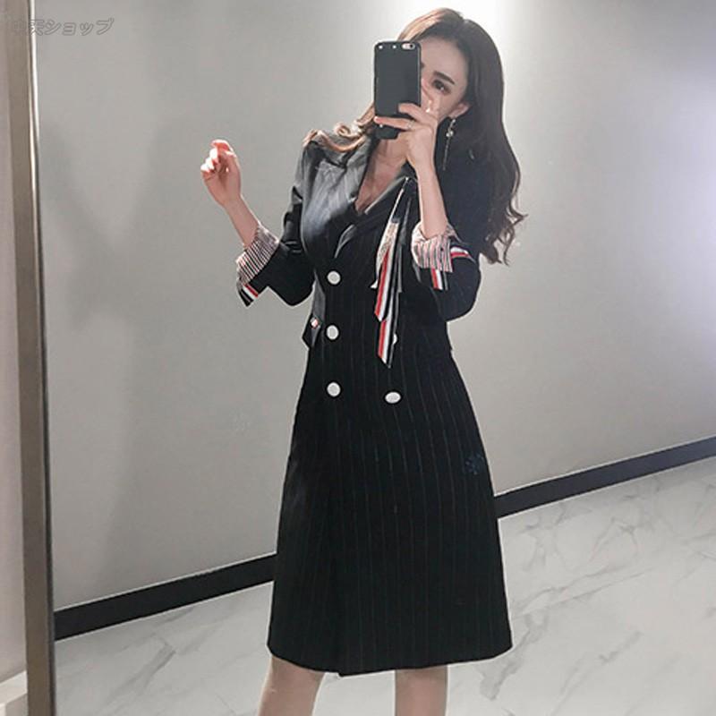 ワンピースレディース スーツワンピース セミフォーマル きれいめ 着痩せ 上品 Ol風 折り襟 Aライトワンピース 韓国風 代30代 通勤 卒業式 オフィス Hav 中天ショップ 通販 Yahoo ショッピング