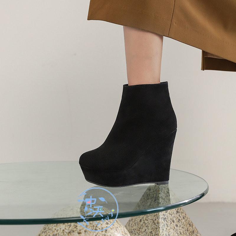 ウェッジソールブーツ 40代ショートブーツ レディース 厚底パンプス