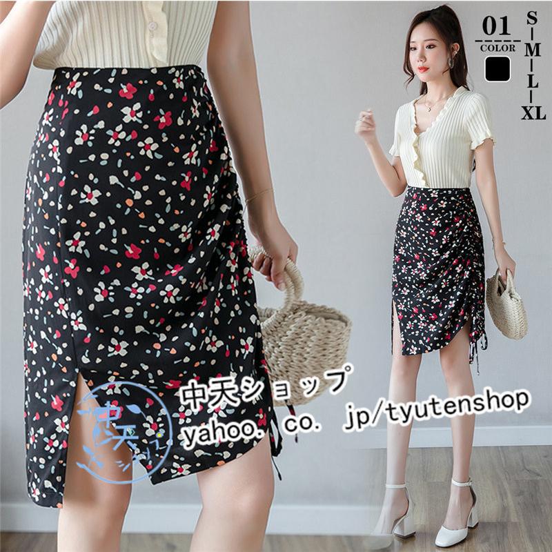 タイトスカートミニスカート レディースシフォンスカート 花柄夏コーデ ハイウエスト黒スカート 可愛いスカートプリント 着痩せ 披露宴 結婚式 二次会 ４０代 Hbase 中天ショップ 通販 Yahoo ショッピング