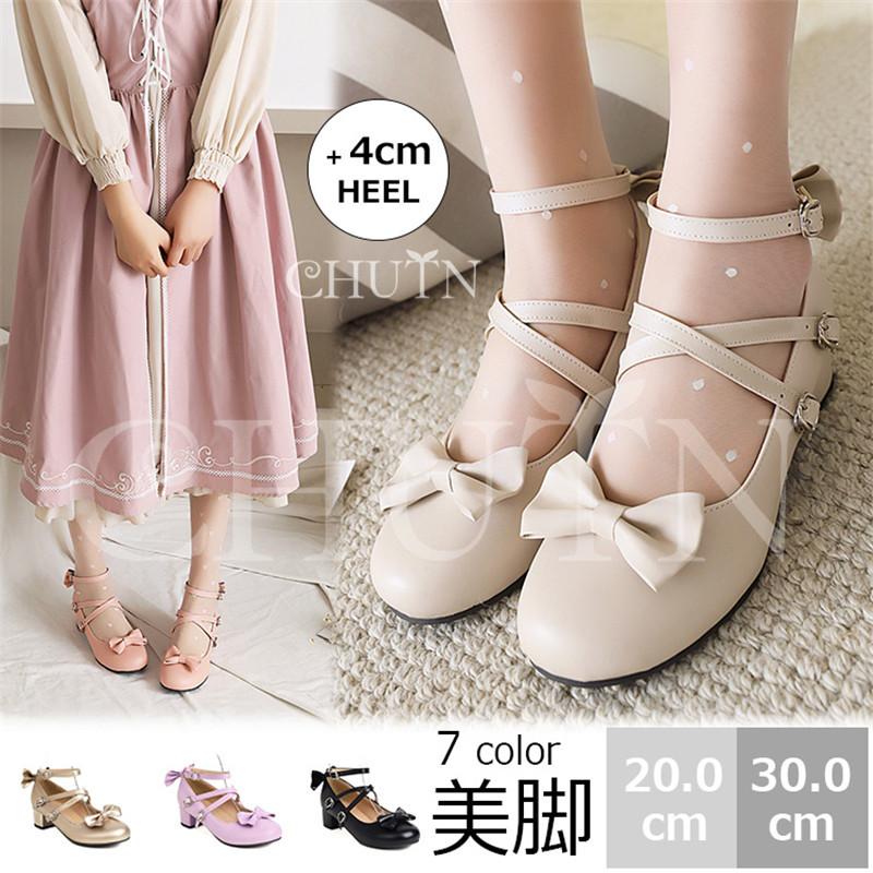 可愛いパンプスレディースロリータパンプス ストラップパンプス