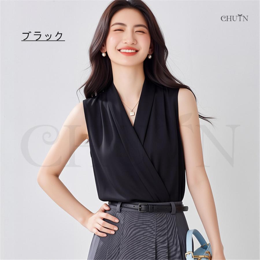 シフォン タンクトップキャミソール 夏ベストジレタンクトップシャツ