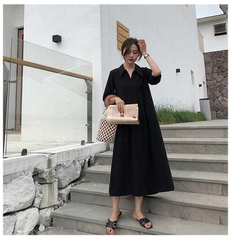 ワンピース レディース 春 夏 春夏 黒 ロング マキシワンピ 半袖 きれいめ ミモレ Vネック 無地 ブラック ベージュ 大人 代 30代 40代 Ol ママ 母 玄関先迄納品