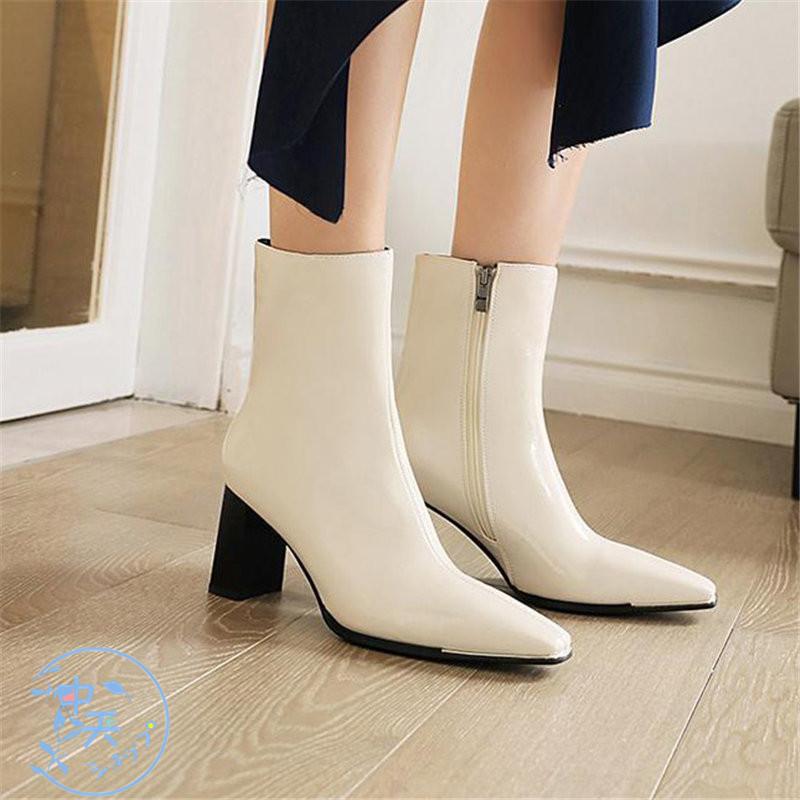 ブーティーショートブーツ大きいサイズ レディースブーツ韓国風パンプス秋冬歩きやすいチャンキーヒールブーティー 防寒ブーツ短靴 二次会結婚式２０代 40代 Hdxu 中天ショップ 通販 Yahoo ショッピング