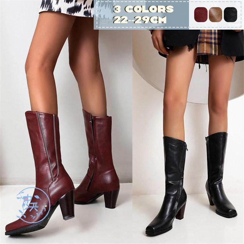 ミドルブーツ レディース 秋冬 ハイヒールブーツ 太めヒール ヒール7cm 靴 シューズ 美脚 代30代40代通勤 パーティー 飲み会 きれいめ 旅行ブーツ 痛くない Hdxu 中天ショップ 通販 Yahoo ショッピング