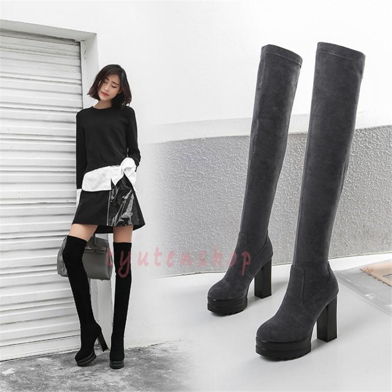 ロングブーツ大きいサイズブーティー太ヒールニーハイブーツ10ｃｍヒールレディース ブーツ長靴 防寒おしゃれ秋冬靴パーティーパンプス オフィス 仕事用 Hgtx 中天ショップ 通販 Yahoo ショッピング
