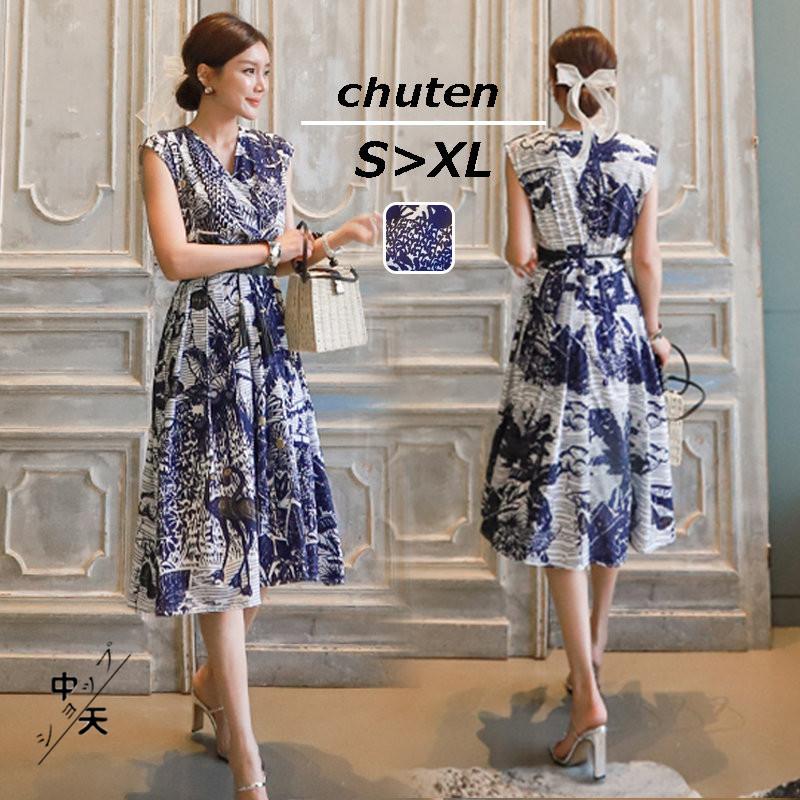 ワンピース レディース 40代 夏 おしゃれ ひざ丈ワンピース プリント フレア プリーツ 韓国風 細身 カジュアル エレガント 入園式 セレモニー 50代 Hhav4132 中天ショップ 通販 Yahoo ショッピング