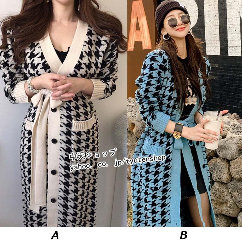 春アウター カーディガン カットソー レディース長袖 トップス ロング丈カーディガン つなぎ 千鳥柄 きれいめ カジュアル 着痩せ お呼ばれ お出かけ 着回し 一番人気物