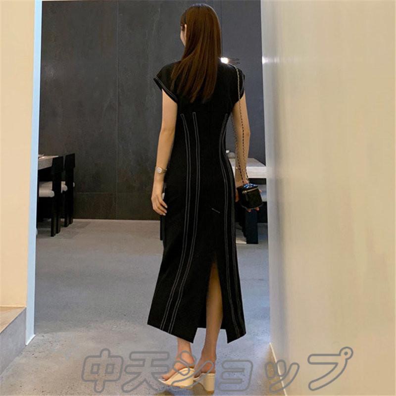 黒タイトワンピースマキシ パーティードレス フォーマルタイトワンピース夏秋 セクシーノースリーブワンピース韓国風 着痩せ スリット 結婚式 披露宴 演奏会 Hhav 中天ショップ 通販 Yahoo ショッピング