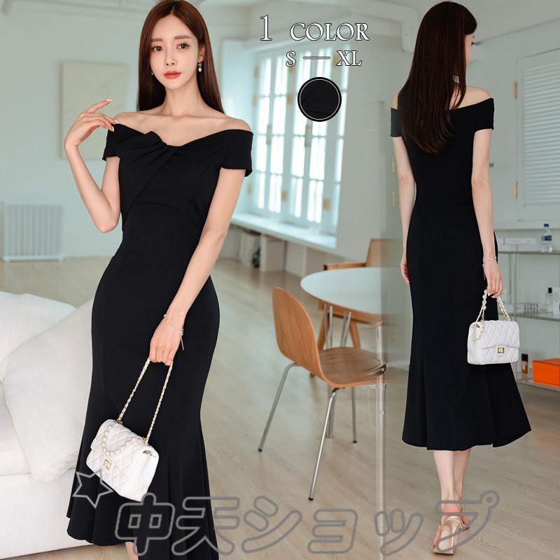 黒タイトワンピースマキシ パーティードレス フォーマルタイトワンピース夏秋ボートネックワンピ 七五三 法事着痩せ マーメイドドレス 結婚式 入学式 卒業 式 Hhav 中天ショップ 通販 Yahoo ショッピング