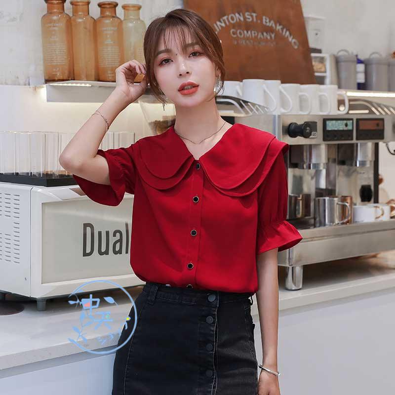 シフォンブラウス 半袖ブラウス シャツ 半袖シャツ 夏 秋 トップス トップスレディース 代30代 ボタン 可愛い デート 着痩せ 着回し 飲み会 同窓会 おしゃれ Hhcy 中天ショップ 通販 Yahoo ショッピング