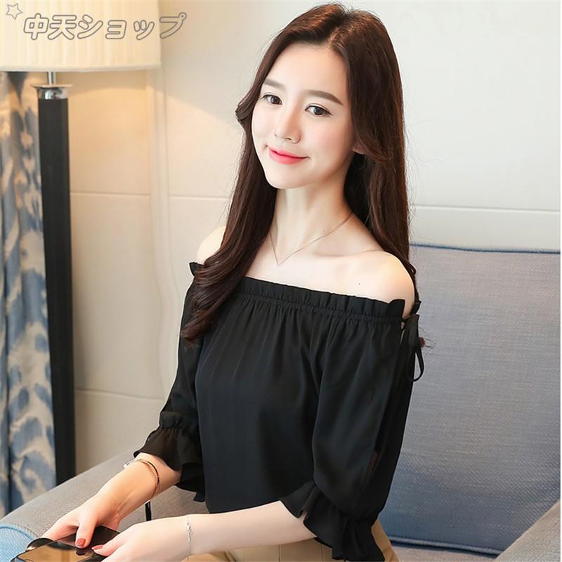 シフォンオフショルダートップス シフォンバルーンオフショルダートップス[sd082] | レディース