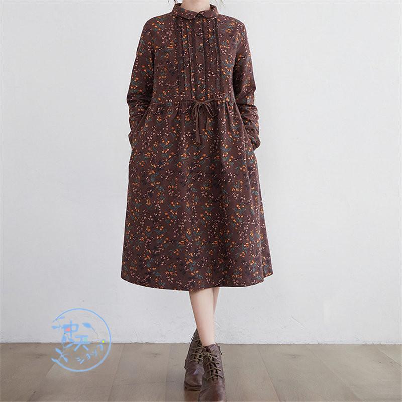 ゆるワンピース 大きいサイズワンピース シャツワンピース ミモレワンピース レディース 40代50代 ママ通勤服 Popな柄 つなぎ 長袖ワンピース カジュアル 秋冬 Hhl 中天ショップ 通販 Yahoo ショッピング