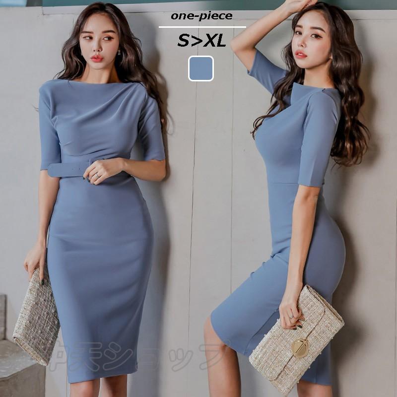 タイトワンピース レディース 夏 ボートネック 無地 ペンシルドレス レギュラー セレモニー フォーマル オフィス 通勤 着痩せ ベルト付き オシャレ 30代40代 Hhykj 中天ショップ 通販 Yahoo ショッピング