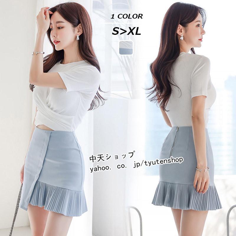 Tシャツ スカート セットアップ レディース 夏 タイトスカート 半袖tシャツ 代30代 ショートスカート 着痩せ 韓国風 お出かけ カジュアル ファッション 人気top