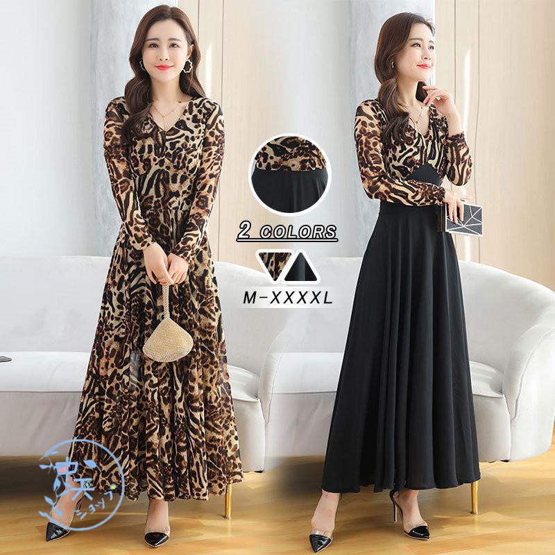 パーティードレス 長袖ワンピース フレアワンピース 秋 ロングレディース 30代40代 マキシワンピース Vネック エレガント 飲み会 結婚式 大きいサイズ 大人 2色 Hhyo 中天ショップ 通販 Yahoo ショッピング