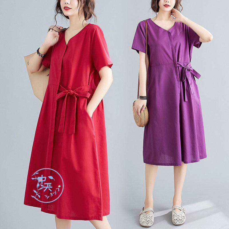 ゆるワンピース 膝丈ワンピース ワンピース夏 Tシャツワンピース 半袖ワンピース ワンピースレディース40代 無地 つなぎ シンプル 旅行 通勤 同窓会 ママ服 M Xl Hjmy 中天ショップ 通販 Yahoo ショッピング