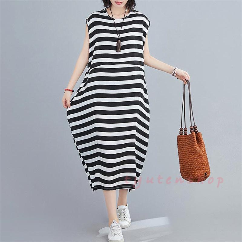ワンピースレディース夏 ロングワンピース ゆったり ボーダー柄 ファッション カジュアル 体型カバー マシュマロ マタニティ 女子会 通勤 通学 着痩せ おしゃれ Hjxfs 中天ショップ 通販 Yahoo ショッピング