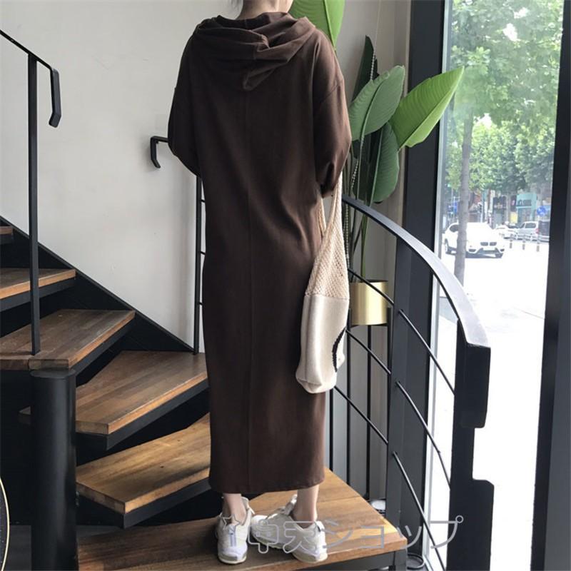 パーカーワンピースパーカーウエア レディース 黒パーカーワンピース韓国風アウターお呼ばれフードパーカー秋冬カジュアル ゆるパーカー着痩せ２０代 ５０代 Hl 中天ショップ 通販 Yahoo ショッピング