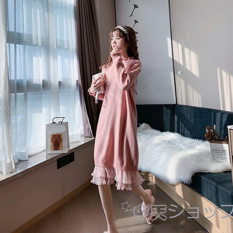 ニットワンピース可愛いお呼ばれニットワンピース秋冬チュール付きマキシニットワンピースパーティードレス長袖レディースゆる ワンピース七五三 演奏会着痩せ Hl 中天ショップ 通販 Yahoo ショッピング