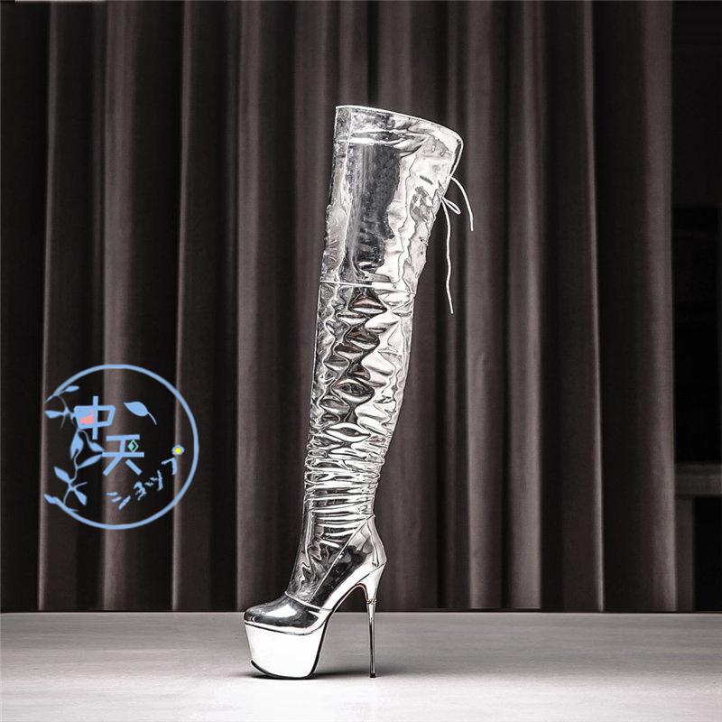 ロングブーツ ニーハイブーツ 超ハイヒール ピンヒールブーツ厚手