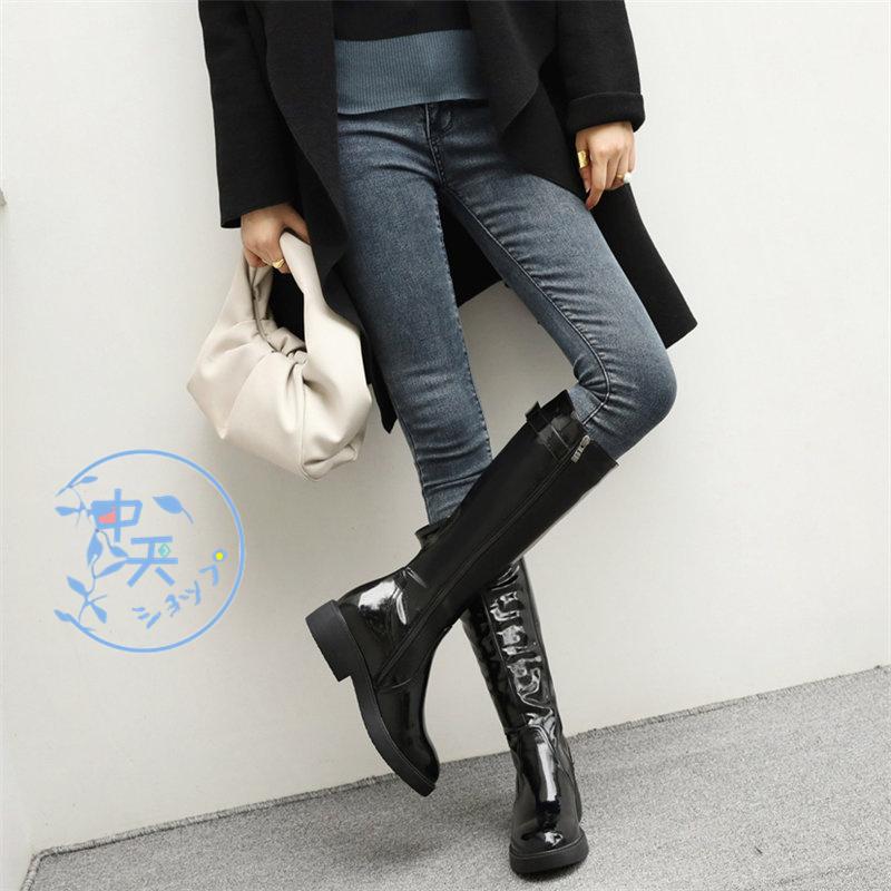 ロングブーツ ジョッキーブーツ レディース チャンキーヒール ワーク