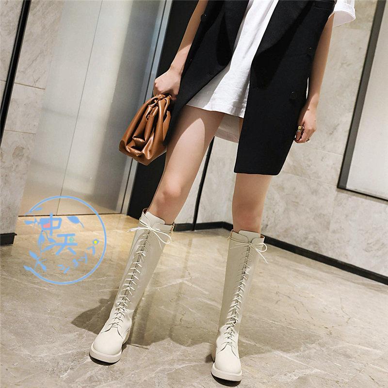 ロングブーツ ジョッキーブーツ レディース ローヒール 厚底ブーツ