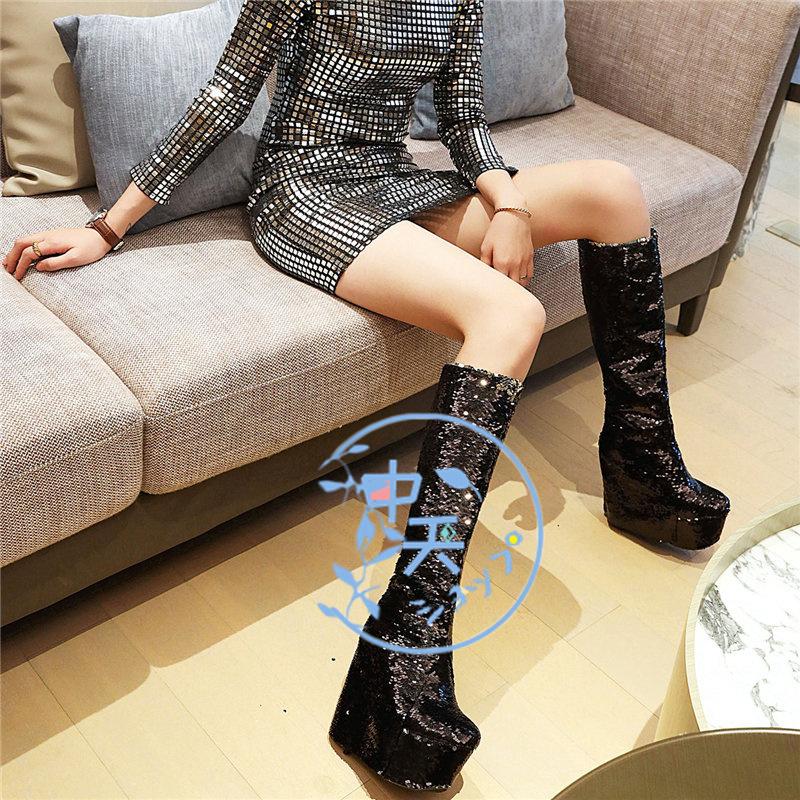 ロングブーツ ニーハイブーツ 超ハイヒール ブーツレディース 厚底