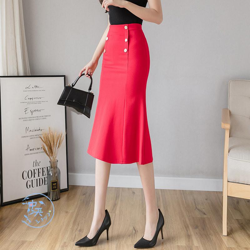 PRADA タイトスカート 40 レッド　フォーマル タイトスカート マーメイドスカート 膝丈 ボトムス レディース20代30代