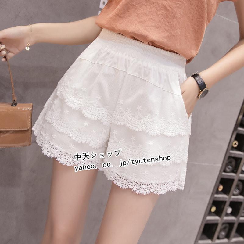 レースパンツ 夏 春ショートパンツレディース ウエストゴムショートパンツ レディース サマーパンツ ショート ショーパン お洒落 薄手 短パン ワイドパンツ Hlnskt1 中天ショップ 通販 Yahoo ショッピング