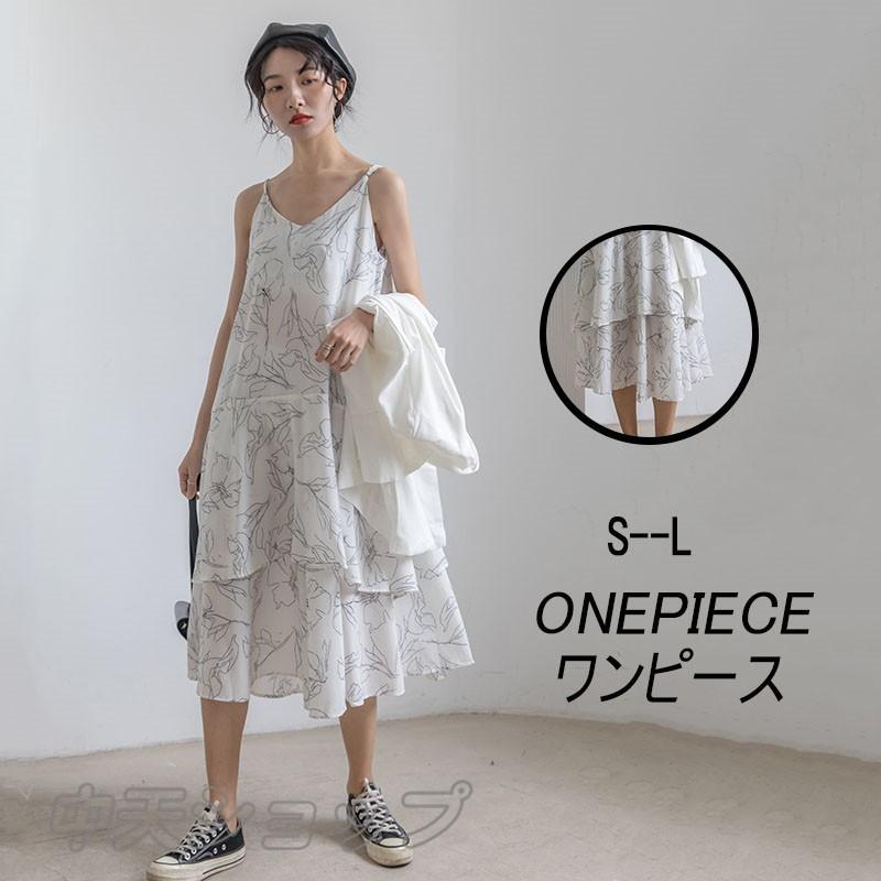 レイヤードワンピース レディース 夏 キャミワンピース プリント リーフ柄 ゆったル 体型カバー ミモレ丈 カジュアル ビーチワンピース 着痩せ Hlp 中天ショップ 通販 Yahoo ショッピング