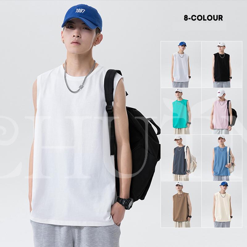 sen　リブ8分袖シャツ、タンクトップ、各2枚おまとめ 夏 タンクトップ メンズ ラッシュガード スポーツ ジム ノースリーブ