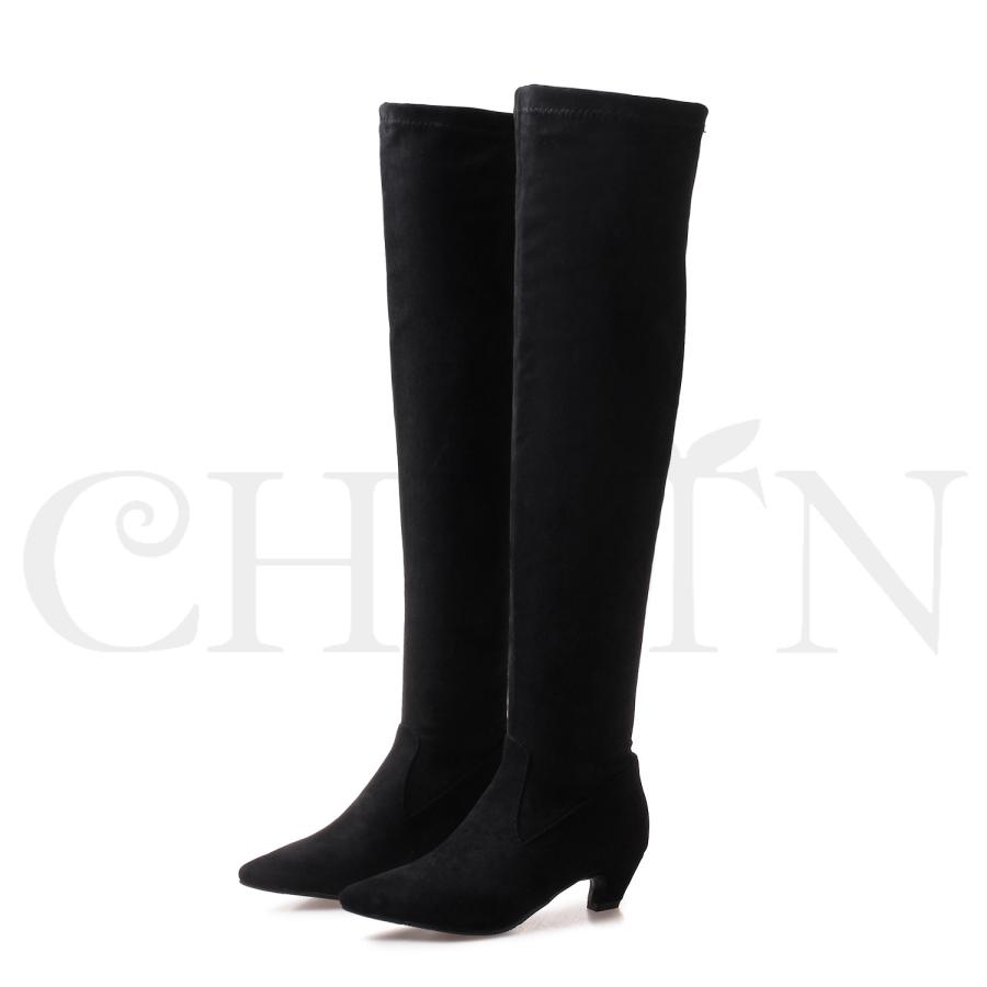 CHUTNロングブーツ レディースニーハイブーツ 長靴 履きやすい4cm
