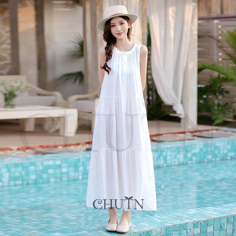 サマーベストワンピース ロングパーティードレス 二次会同窓会白