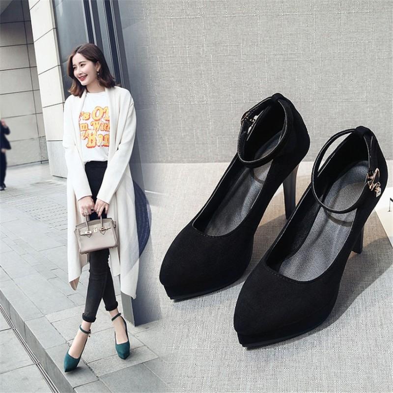 ストラップパンプス セレブ風 ポインテッドトゥ お呼ばれ 厚底 ハイヒール 27cm大きいサイズ 黒パンプス レディースファッション通勤二次会パーティー Hpps 中天ショップ 通販 Yahoo ショッピング