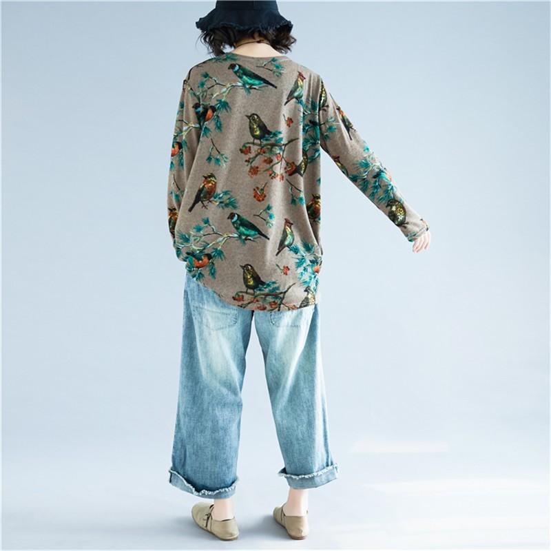 ブラウスレディース tシャツ 長袖 トップスブラウス 春秋シャツ 長袖花