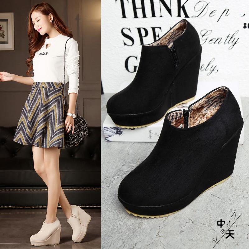 パンプス 厚底 レディース ウェッジソールパンプス 履きやすい 内ボア