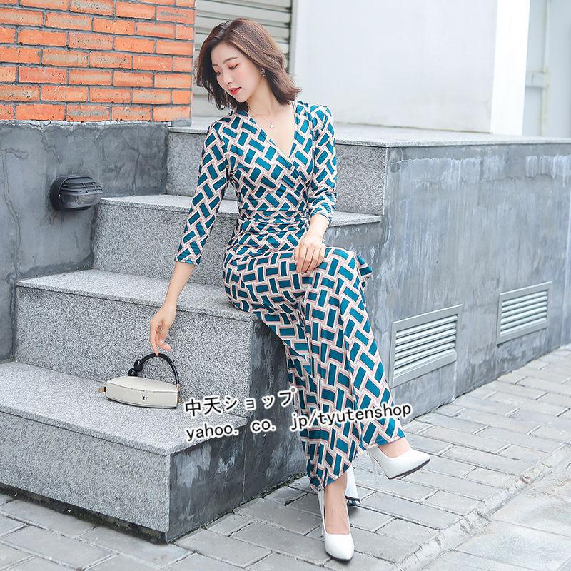 ワンピース レディース40代 マキシワンピース 春夏 全開シュクールワンピース ファッション 巻きワンピ 袖あり 30代 着痩せ ハワイアン 大人 旅行 海 韓国風 Hstaq 中天ショップ 通販 Yahoo ショッピング
