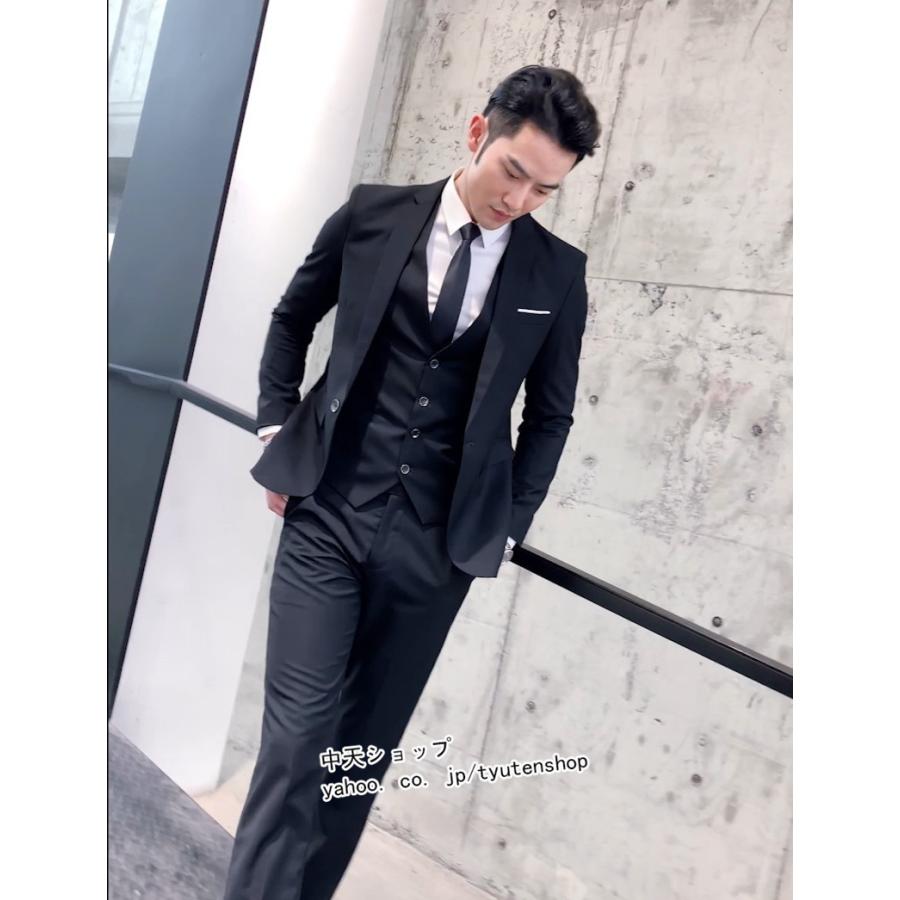 メンズ シングルスーツ 3点セット スーツセット 安い 1つボタン